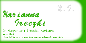 marianna ireczki business card